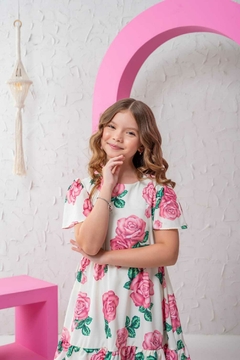 VESTIDO INFANTIL REALEZA FLORAL BRANCO
