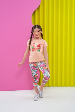 CONJUNTO CALÇA LEGGING THINK POSITIVE (SALMÃO) - Loja modelinho