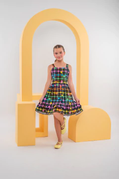 VESTIDO JAMILE XADREZ NEON na internet