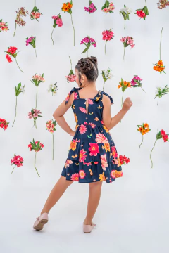 VESTIDO INFANTIL FLORAL MARINHO na internet