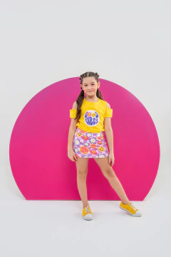 Imagem do CONJUNTO SHORT SAIA GOOD VIBES (AMARELO)