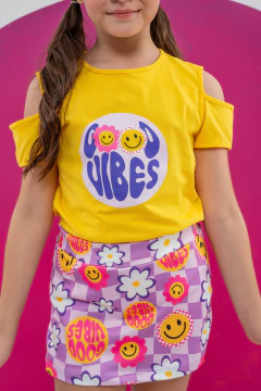 CONJUNTO SHORT SAIA GOOD VIBES (AMARELO) - loja online