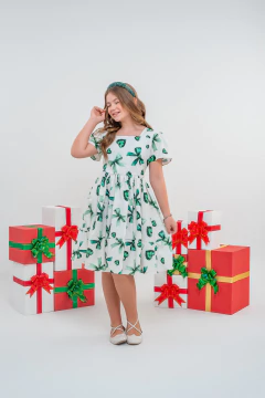 VESTIDO REALEZA LAÇOS VERDE - comprar online