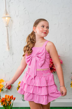 CONJUNTO MEL ROSA LISTRAS - comprar online