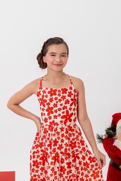 VESTIDO LU FLORAL VERMELHO na internet