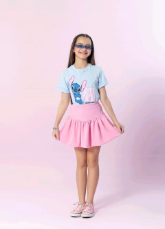 CONJUNTO BAL0NÊ STITCH - ( saia rosa) - comprar online