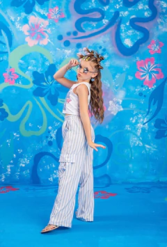 CONJUNTO CALÇA LISTRAS AZUL - comprar online