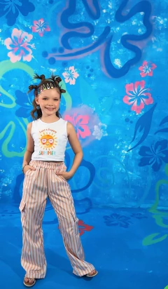CONJUNTO CALÇA LISTRAS LARANJA - Loja modelinho
