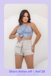 SHORT JEANS OFF WHITE COM BOLSO - comprar online