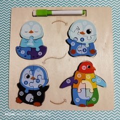 Encastre x 4 figuras de animales