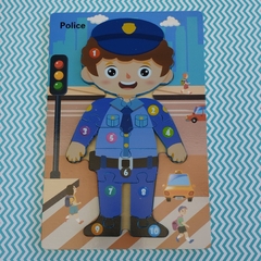 Encastre figuras (10 piezas) policía