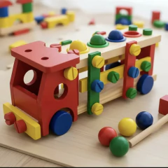 Camion Didactico Madera Desarmable MONTESSORI