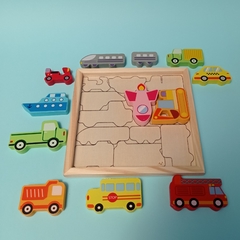 rompecabezas en bloques (Transporte) - limoneto