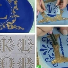 Juego Stencils Abc Mil Artes 10x10 Abecedario Nav - Crear Artística