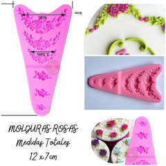 MOLDE SILICONA MOLDURAS ROSAS