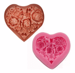 Molde Silicona Corazón Rococó