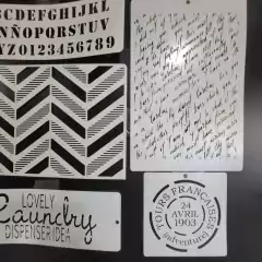 Pack 4 Stencils Decorativos Letras Y Frases Mil Artes en internet