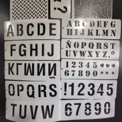 Pack 5 Stencils Decorativos Letras Y Numeros Mil Artes en internet