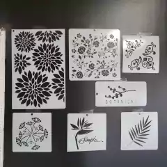 Pack 7 Stencils Decorativos Floral Y Vegetal Mil Artes