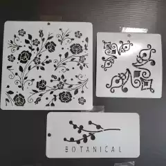 Pack 7 Stencils Decorativos Floral Y Vegetal Mil Artes en internet
