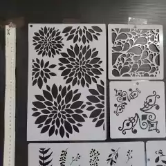 Pack 9 Stencils Decorativos Floral Y Vegetal Mil Artes en internet
