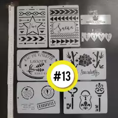 Pack 13 Stencils Decorativos Mixto Amor Mil Artes - Crear Artística