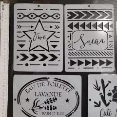 Imagen de Pack 13 Stencils Decorativos Mixto Amor Mil Artes