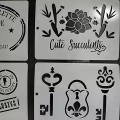 Pack 13 Stencils Decorativos Mixto Amor Mil Artes - tienda online