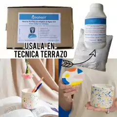 Resina Acrilica al agua Ecologica Terrazo Colada Laminado - Crear Artística
