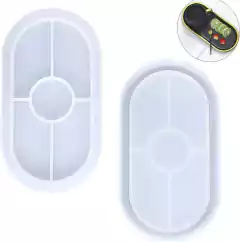 Combo x 2 Molde Silicona Bandeja Oval Resina Yeso Cemento Terrazo - comprar online