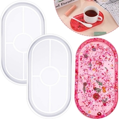 Bandeja Oval Mediana molde silicona resina Cemento - Crear Artística