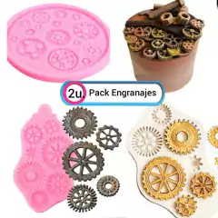 Pack Moldes Silicona Engranajes Reloj Vintage