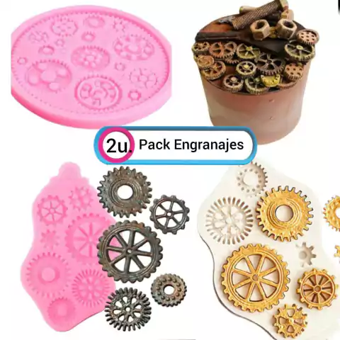 Pack Moldes Silicona Engranajes Reloj Vintage