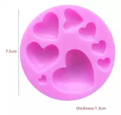 Pack Moldes Silicona Corazones con moño rosa - comprar online