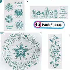 Pack Stencils Fiestas estrellas casitas navidad