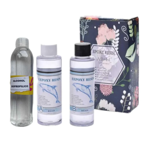 Kit Inicial Resina Epoxi con Alcohol Iso Limpieza Antiburbujas