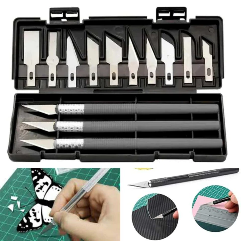 Set Cutter Bisturí en estuche 13 filos