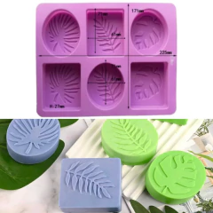 Molde Silicona 6 Cavidades hojas tropical ideal jabones - tienda online
