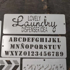 Imagen de Pack 4 Stencils Decorativos Letras Y Frases Mil Artes