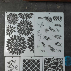 Imagen de Pack 9 Stencils Decorativos Floral Y Vegetal Mil Artes