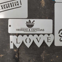Pack 13 Stencils Decorativos Mixto Amor Mil Artes