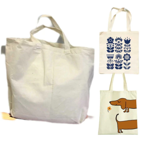 Pack x 5 Bolsa Tote Grande Lienzo Algodón Ideal Intervenir Emprender