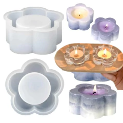 Molde Silicona Portavela Flor ideal resina Cemento yeso