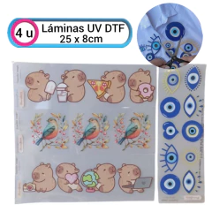 Láminas UV DTF Pack Multisuperficies faciles aplicar - comprar online