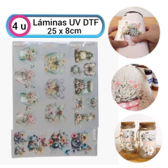 Imagen de Láminas UV DTF Pack Multisuperficies faciles aplicar