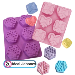 Moldes Silicona Pack Jabones aptos glicerina y aceites esenciales - comprar online