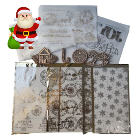 Deco Artesanías Navidad Fiesta Pack Foil Sellos Láminas Folex