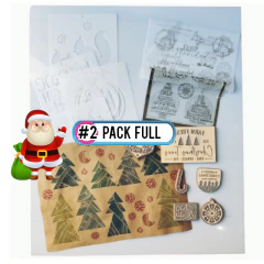 Kit Deco Artesanías Navidad Fiesta Stencils Foils Sellos Láminas