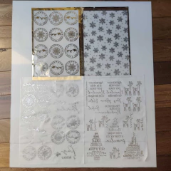 Kit Deco Artesanías Navidad Fiesta Stencils Foils Sellos Láminas - comprar online