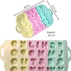 Molde Silicona Letras Flores Repostería Chocolate Botones - comprar online